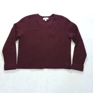 Elle cardigan women's size large burgandy stretchy open front